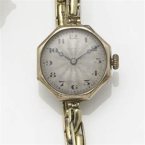 Rolex. A lady's 9ct gold octagonal shaped bracelet watch